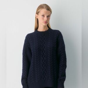 Aritzia *Black* Sunday Best Heritage Wool Cable Knit Sweater